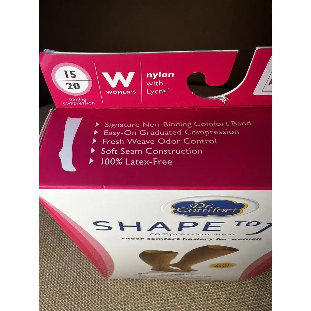 Dr. Comfort Shape to Fit Compression Hosiery-Size Large -Nude - 15-20 mmHg